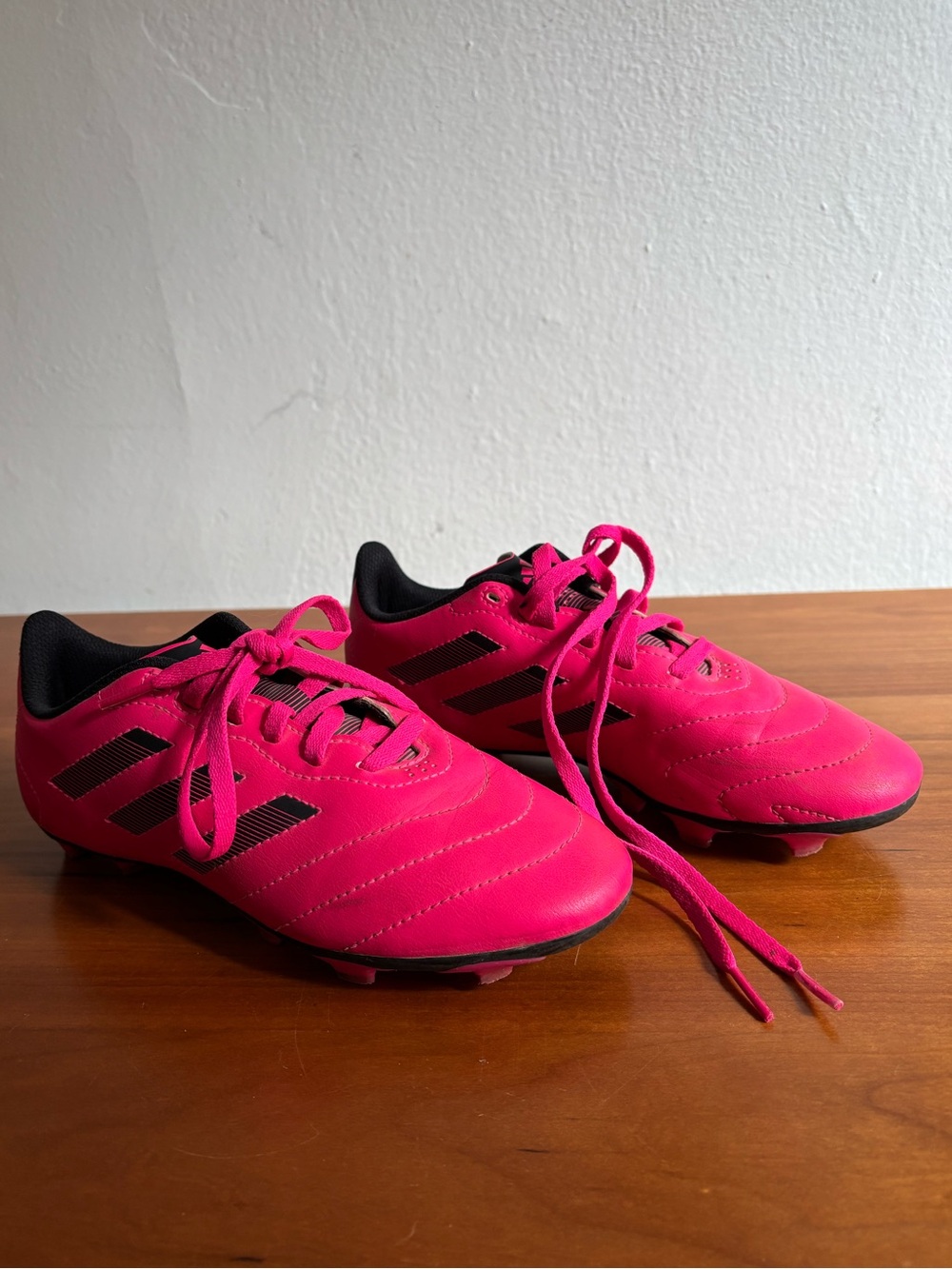 Adidas Kids Pink and Black Soccer Cleats